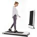 UMAY Under Desk Treadmill Without Assembling for Home & Office with Foldable Wheels Small Walking Jogging Machine Exercise Machine with Low Noise & Sports App