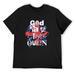 Mens T Shirt God Save The Queen Raglan Baseball Tee Black 2X-Large