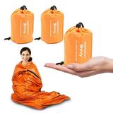 Emergency Sleeping Bag Survival Bag 3 Pack | Survival Sleeping Bag Emergency Sleeping Bags Emergency Bivy Sack | Portable Emergency Blanket Survival Gear Emergency Bivvy Thermal Sleeping Bag Camping