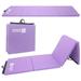 Gymnastics Mat 8 x2 x2 Foldable Tumbling Mats with Carrying Handles Four Fold Thick Exercise Mat for Home Aerobics Stretching Yoga Purple