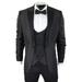 TruClothing Men Black Paisley Tuxedo Blazer Waistcoat Jacket