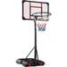 Kids Height-Adjustable Basketball Hoop System Portable Game w/ 2 Wheels Square Backboard - Clear