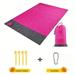 1pc Lightweight Waterproof Beach Mat 55.12*78.74inch/78.74*82.68inch 2 Sizes 210T Polyester Beach Mat Waterproof Machine Washable (1 Beach Mat 4 Fixed Stakes 1 Carabiner 1 Small Packaging)