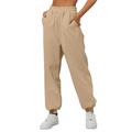 Women s Classic Pants Fleece Lined Straight Leg Bottom Sweatpants Joggers High Waist Yoga Soft Relaxed-Fit Lightweight Business Long Trousers Stretch Fashion Golf Office Slacks with Pockets