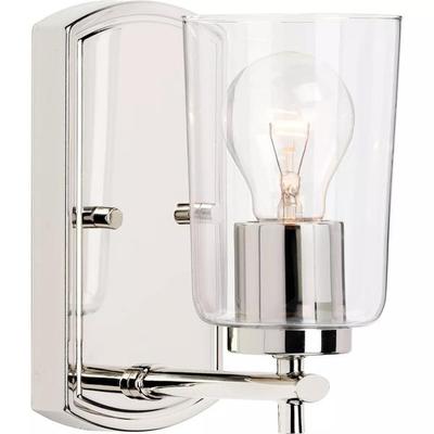 Progress Lighting 232420 - 1 Light 120 volt Polished Nickel Vanity Clear Glass Light Fixture (ONE-LIGHT POLISHED NICKEL NEW TRADITIONAL BATHVANITY (P300154-104))