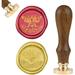 1pc Wax Seal Stamp Bee Retro Sealing Wax Stamp Animals 25mm Removable Brass Seal Head Wooden Handle