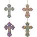 2Pcs DIY Diamond Pendant Ornament Special Shaped Crystal Diamond Art Painting Flower Cross Hanging Single Sided Diamond Ornament for Adult Home Garden Wall Door Decor