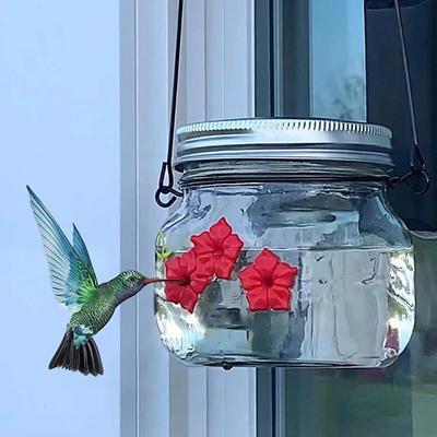 Hummingbird Feeders for Outdoors Portable Applies to All Birds, Bottle Hanging Humming Bird Feeder Outside, Leak-Proof Easy to Clean and Fill, with 3 Feeding Port