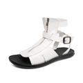 Men's Sandals Gladiator Sandals Roman Sandals Comfort Sandals Casual Roman Shoes Beach PU Zipper Buckle Black White Summer