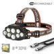 Rechargeable LED Headlamp Wide Range Lighting Headlights 4 Lighting Modes 8XPG Camping Lantern Powerful Headlamp Fishing Lamp