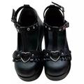 Damen Schuhe Runder Zeh Mary-Jane-Schuhe Gotische Lolita Punk Gothic Knöchelschnalle Blockabsatz Schuhe Lolita Schwarz Rosa PU-Leder