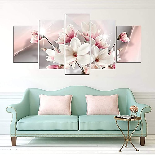 5 Panels Wandkunst Leinwanddrucke Malerei Kunstwerk Bild Lilie Blumenpflanze Heimtextilien Dekor gerollte Leinwand kein Rahmen ungerahmt ungedehnt Image