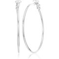 Collection 925 Sterling Silver Lightweight Paddle Back Hoop Earrings Silver 50mm/2 inches