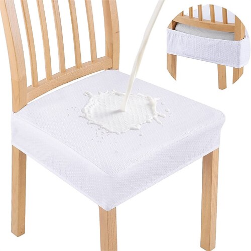2 Stück Smiry wasserdichte Sitzbezüge für Esstischstühle Set aus 4 dehnbarem Jacquard abnehmbaren waschbaren Stuhl Sitzbezüge Schutz ohne Rückenbezüge Weihnachtsgeschenk Image