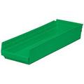 Plastic Shelf Bin Nestable 8-3/8 W x 23-5/8 D x 4 H Green Lot of 6