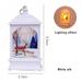 Greyghost 1Pc Christmas Candle Lantern Flat Wind Lantern Candlestick Lamp Old Man Snowman Elk Night Light Xmas Hanging Pendant A4