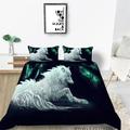 3D Wolf Printed Home Textiles Bedding Cover Set Luxury Home Bedclothes Polyester Bed Covers Queen (90 x90 )