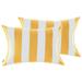 Pack of 2 Outdoor Decorative Throw Pillows 12 x 18 inch Stripe Yellow Lumbar Pillows (12 x 18 Stripe Sunshine)
