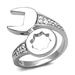 Mens Wrench Tool Stainless Steel Cubic Zirconia Ring