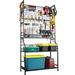 YU Garden Alloy Steel Tool Organizer for Garage-Yard Racks with Wheels Garage Organizers and Storage Hold Tools Yard Holder Garage/Shed Garden tool stand