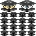 16 Packs Solar LED Post Cap Lights Outdoor Fence Post Cap Lights Waterproof Solar Powered Deck Cap Lights for 4x4 5x5 6x6 Posts Fence Deck Patio Garden Decoration High Brightness White Warm Light