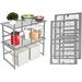 GEROBOOM R1 Stackable Collapsible/Foldable Steel Stackable Shelves Holds up to 150 Pounds (Per Rack) Modular Heavy Duty Garage & Organization (2-Pack) (Red R1)