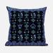 20 x 20 in. Mughal Art Broadcloth Indoor & Outdoor Zippered Pillow - Indigo Green & Yellow