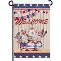 HGUAN Patriotic Gnome Garden Flag for Labor Day Double Sided Welcome Yard Flags Celebrate Labor Day Firework Garden Flags Holiday Yard Outside Outdoor Decoration