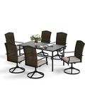 VALLEY Patio Dining Set 5 PCS Outdoor Dining Sets Wicker Patio Chairs with Cushion 37\u201Dx37\u201Dx28\u201DSquare Table with 1.57 Umbrella Hole for Outdoor Kitchen Lawn Garden.