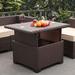 NLIBOOMLife Outdoor PE Wicker Coffee Table - Patio Rattan Garden Multi-Functional Tea Table with Glass Top Grey