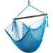 Caribbean Hammock Chair with Footrest - 40 inch - Soft-Spun Polyester - (Light Blue)