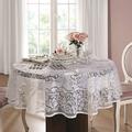 62 Inch Round White Lace Tablecloth. - For 4 People Table Seating. Table Cloth Size 62 For Table Size 22 -44 Seats 4 People (160 Cm â‰… 62 Inch Round)
