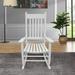 Hassch Patio Rocking Chair Solid Wood Outdoor Porch Rocker Chair Indoor Wooden Rocking Chair Ideal for Garden Backyard & Balcony White