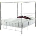 Stainless Steel Canopy Bed Frame Adjustable Bed Canopy Post Poles for Full Queen King Size Beds Bed Canopy Frame for Metal Platform Bed Wood Bed(Full/Queen/King) Silver