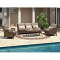 durable LEAF 11-Piece Retro Patio Furniture Sets with All-Weather Rattan Outdoor Sofa Set for 5 and Six-seat Patio Dining Set