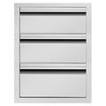 14 W Outdoor Kitchen Drawer Stainless Steel BBQ Triple Drawer Flush Mount for Outdoor Kitchen Island(Overall Size:14 W x 21 H x 23 D inch)