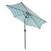 8.6-Feet Market Table Umbrella with Push Button Tilt and Crank Beach Blue Stripes - Perfect for Garden Patio and Backyard Use (Base Not Included)