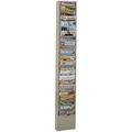 TJUNBOLIFE 401-08 Black Cold Rolled Steel 23 Contour Pocket Vertical Literature Rack 9-3/4 Width x 65-1/2 Height x 4-1/8 Depth