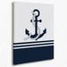 Boat Anchor Wall Art Canvas 11x14 inch Navy Blue And White Boat Anchor Canvas Painting Gifts For Sea Lovers Navigation Themed Decorate College Dorm Girl Room Men Cave Bedroom Home Posters&Prints