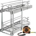 TJUNBOLIFE 2 Tier Pull Out Cabinet Organizer 5WB2-1822CR-1 18 x 22 Inch Under Sink pull out organizer Steel Wire Pots and Pans Organizer Kitchen Cabinet Wholesalehome Tape Measure Include