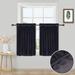 Velvet Valance for Kitchen Tier Curtains for Small Windows Room Darkening Curtains Cafe Curtains for Living Room Bedroom Bathroom 26 W x 30 L Black