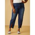 Plus Size Split Front Cargo Jeans