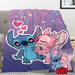 Customized Lilo & Stitch Blanket With Pillow Cover For Room Decor Plush Lightweight Air Conditioner Blanket Birthday Gifts Throws Blanket For Kids and Adults