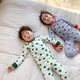 Frühling Herbst Kleinkind Mädchen 2 Stück Pyjama Kleidung Set Baumwolle Apfel Langarm Top Homewear