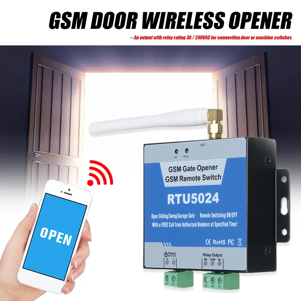 RTU5024 GSM Toröffner Relais Fernbedienung Tür Zubehör Schalter 850/900/1800/1900 MHz für Haushalt Schlafzimmer Dekoration Image