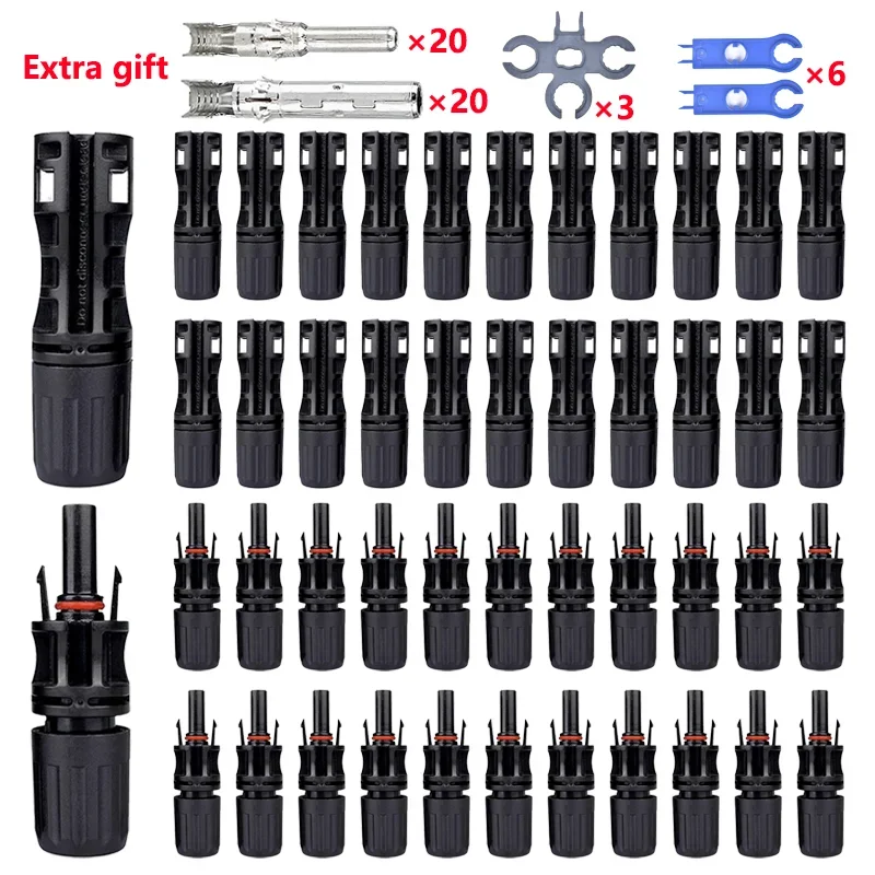 600/400/200/100/40/20/10 Stück Photovoltaik-Solaranschlusssatz 1000 V 30 A Panel-Solaranschlüsse für PV/MC 2,5/4/6 mm2 Image