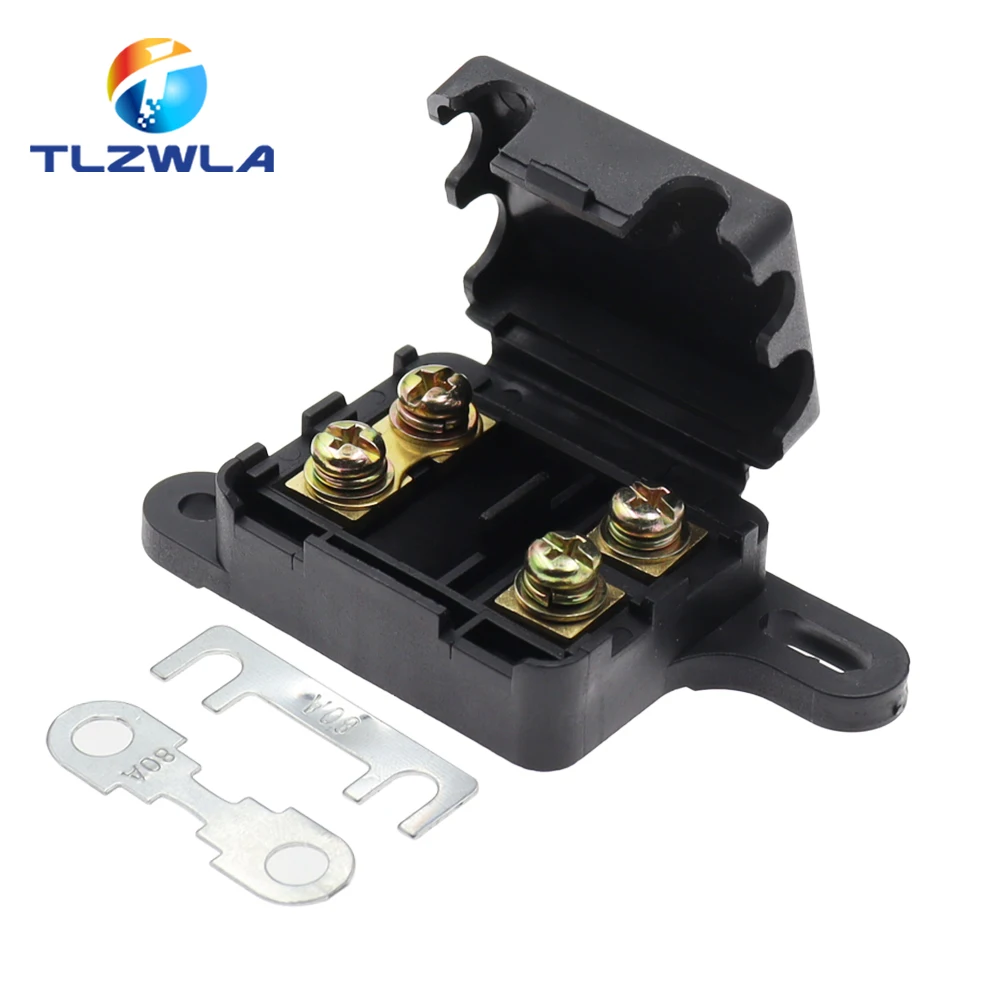 1Set Auto Sicherung 2-Wege Gabel Bolzen Typ 32V AFS 20A 30A 40A 50A 60A 70A 80A 100A 150A 200A Sicherung Halter Image