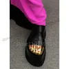 Gold fünf Finger schwarz Leder dicke untere Stiefel zurück Reiß verschluss Frauen Schuhe High Top sexy Mode Runway 2024 Zapatos Para Mujere