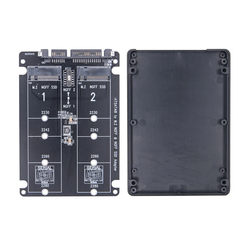 Dual m.2 ngff zu sata 3,0 ssd USB-Adapter-Set 2 in1 externe Festplatten box Festplatten-Konverter-Anschluss für Laptop-PC-Desktop Image