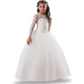 Mädchen Spitze Volle Hülse Prinzessin Kleid Kinder Erstkommunion Kleider Für Mädchen Tüll Spitze